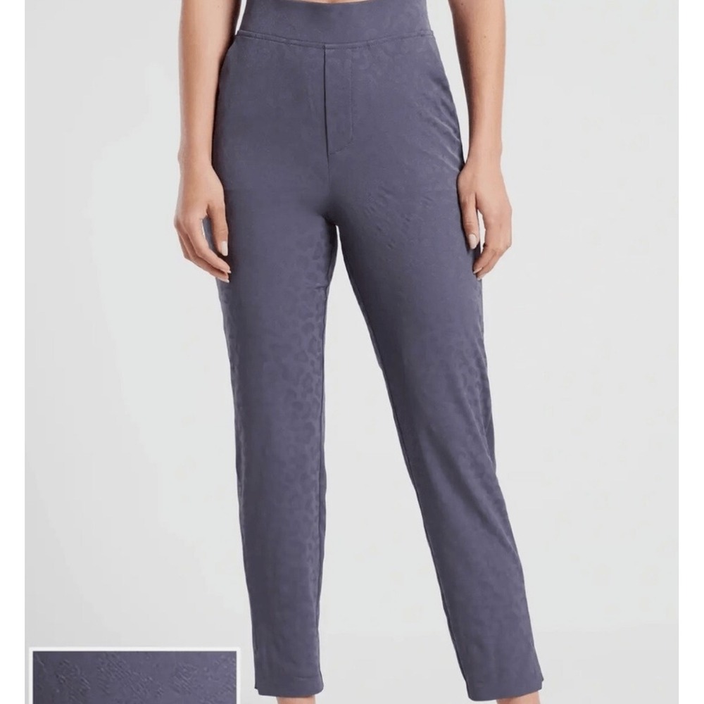 Athleta Brooklyn Textured Ankle Pant Plus Size 22 Gray Leopard Print‎